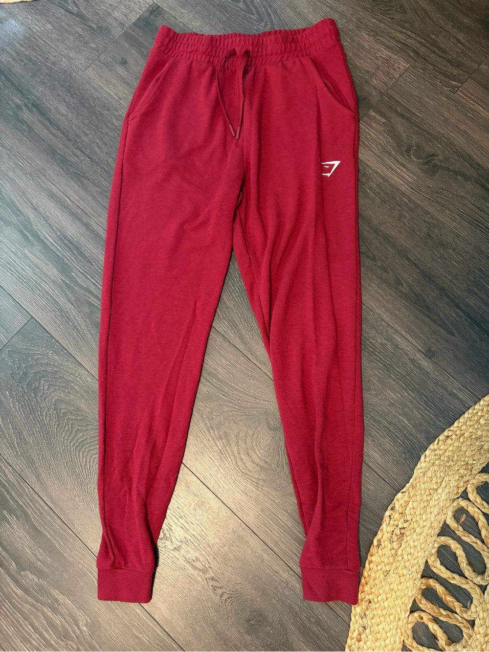 Gymshark Burgundy Joggers with Logo medium